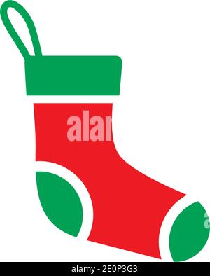 Logo di calzini e simbolo vettoriale design piatto Illustrazione Vettoriale