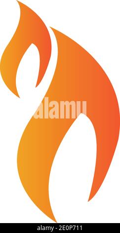 Fire with Flame e feuer mit Flame Logo - Vector Illustrazione Vettoriale