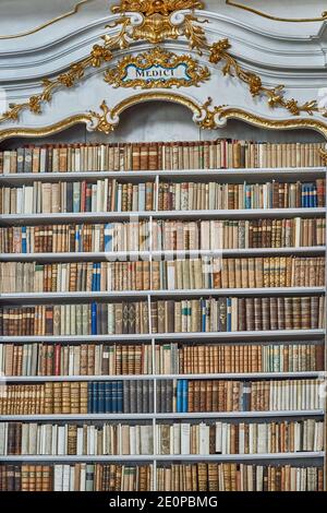 Assolutamente impressionante - la più grande biblioteca monastica del mondo - nell'abbazia di Admont, Aistria Foto Stock