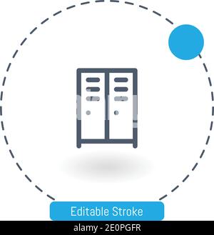 icona vettoriale spogliatoio icone del contorno del tratto modificabili per il web e mobile Illustrazione Vettoriale