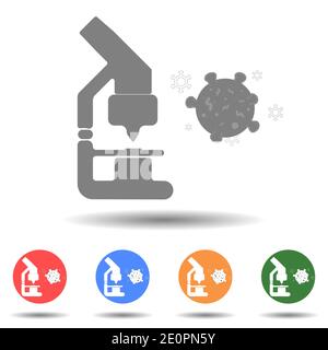 Coronavirus COVID-19 vettore vaccino di ricerca con background isolato Illustrazione Vettoriale