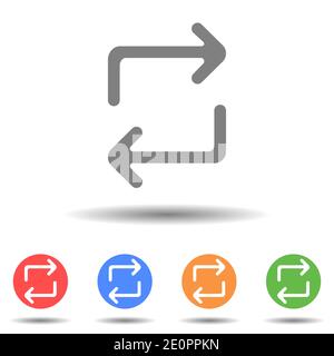 Logo vettoriale con due icone a freccia laterale con sfondo isolato Illustrazione Vettoriale