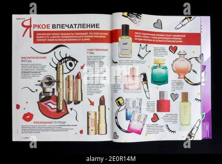 L'interno della rivista russa "Burda", settembre 2018. Foto Stock