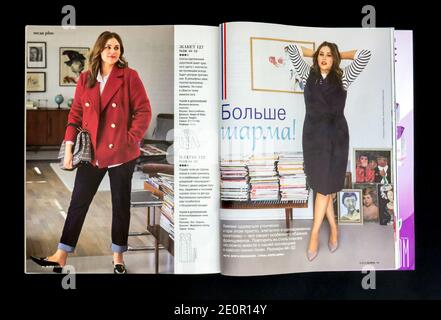 L'interno della rivista russa "Burda", settembre 2018. Foto Stock
