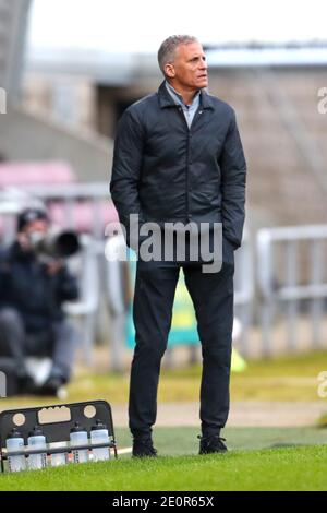 NORTHAMPTON, INGHILTERRA. 2 GENNAIO. Keith Curle, direttore di Northampton Town, durante la partita Sky Bet League One tra Northampton Town e Sunderland al PTS Academy Stadium di Northampton sabato 2 gennaio 2021. (Credit: John Cripps | MI News) Credit: MI News & Sport /Alamy Live News Foto Stock