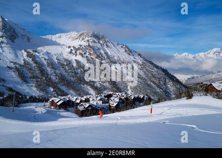 Foto del villaggio Les Arcs 1950 in Francia Foto Stock