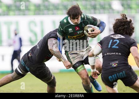 Treviso, Italia. giovanni petinelli benetton durante Benetton Treviso vs Zebre Rugby, Rugby Guinness Pro 14 match a Treviso, Italia, Gennaio 02 2021 Credit: Independent Photo Agency/Alamy Live News 2021 Foto Stock