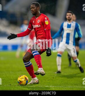 Huddersfield, Yorkshire, Regno Unito. 02 gennaio 2021. 2 gennaio 2021; il John Smiths Stadium, Huddersfield, Yorkshire, Inghilterra; campionato di calcio inglese della lega di calcio, città di Huddersfield contro la lettura; Lucas Joao di lettura con il controllo della palla Credit: Action Plus Sports Images/Alamy Live News Foto Stock