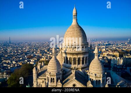 Francia, Parigi (75), la basilica del Sacro cuore sulla collina di Montmartre Foto Stock