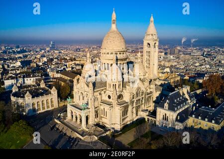 Francia, Parigi (75), la basilica del Sacro cuore sulla collina di Montmartre Foto Stock