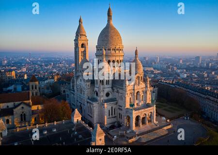 Francia, Parigi (75), la basilica del Sacro cuore sulla collina di Montmartre Foto Stock
