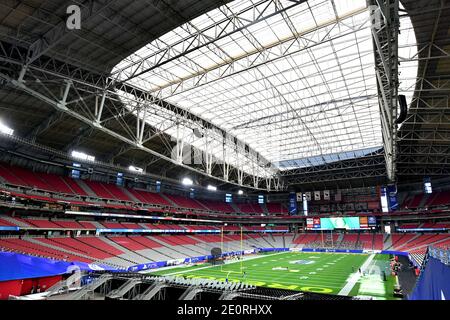 Glendale, Arizona, Stati Uniti. 2 gennaio 2021. Vista generale del campo allo state Farm Stadium prima della partita di football del Fiesta Bowl BCS College tra i cicloni dello stato dell'Iowa e gli Oregon Ducks durante il PlayStation Fiesta Bowl il 2 gennaio 2020 a Glendale, Arizona.Mandatory Photo Credit: Louis Lopez/CSM/Alamy Live News Foto Stock