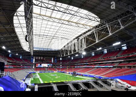 Glendale, Arizona, Stati Uniti. 2 gennaio 2021. Vista generale del campo allo state Farm Stadium prima della partita di football del Fiesta Bowl BCS College tra i cicloni dello stato dell'Iowa e gli Oregon Ducks durante il PlayStation Fiesta Bowl il 2 gennaio 2020 a Glendale, Arizona.Mandatory Photo Credit: Louis Lopez/CSM/Alamy Live News Foto Stock