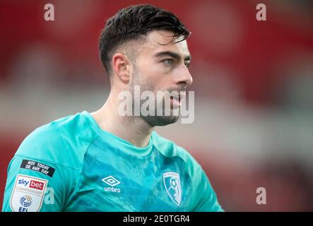 Stoke on Trent, Regno Unito. 02 gennaio 2021. Diego Rico di AFC Bournemouth durante la partita del campionato Sky Bet allo stadio Bet 365, Stoke-on-Trent Picture di Russell Hart/Focus Images/Sipa USA 02/01/2021 Credit: Sipa USA/Alamy Live News Foto Stock