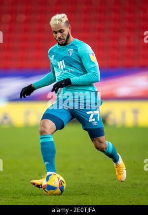 Stoke, Regno Unito. 02 gennaio 2021. 2 gennaio 2021; Bet365 Stadium, Stoke, Staffordshire, Inghilterra; Campionato di calcio inglese, Stoke City contro Bournemouth; Joshua King of Bournemouth Credit: Action Plus Sports Images/Alamy Live News Foto Stock