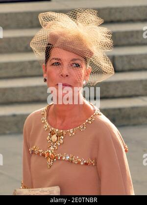 Principessa Caroline di Hannover arrivo alla cerimonia nuziale del Granduca ereditario Guillaume di Lussemburgo e della Principessa Stephanie di Lussemburgo presso la Cattedrale di nostra Signora di Lussemburgo, a Lussemburgo, il 20 ottobre 2012. Il Granduca ereditario di Lussemburgo, di 30 anni, è l'ultimo Principe ereditario d'Europa a sposarsi, sposando la sua sposa contessa belga di 28 anni in una sontuosa cerimonia di 2 giorni. Foto di Jeremy Charriau/ABACAPRESS.COM Foto Stock