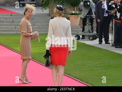 Principessa Caroline di Hannover arrivo alla cerimonia nuziale del Granduca ereditario Guillaume di Lussemburgo e della Principessa Stephanie di Lussemburgo presso la Cattedrale di nostra Signora di Lussemburgo, a Lussemburgo, il 20 ottobre 2012. Il Granduca ereditario di Lussemburgo, di 30 anni, è l'ultimo Principe ereditario d'Europa a sposarsi, sposando la sua sposa contessa belga di 28 anni in una sontuosa cerimonia di 2 giorni. Foto di Jeremy Charriau/ABACAPRESS.COM Foto Stock