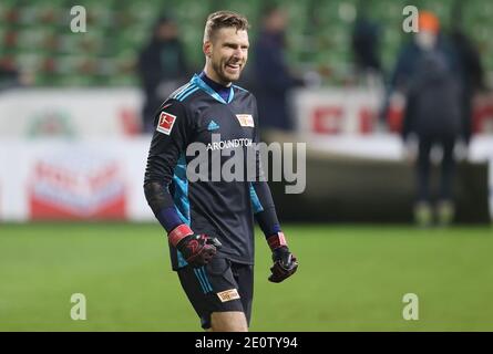 Brema, Germania. 2 gennaio 2021. Firo: 02.01.2021 Fuvuball, stagione 2020/21 Bundesliga 1: SV Werder Bremen - Union Berlin 0: 2 Andreas Luthe, Jubilation, | usage worldwide Credit: dpa/Alamy Live News Foto Stock