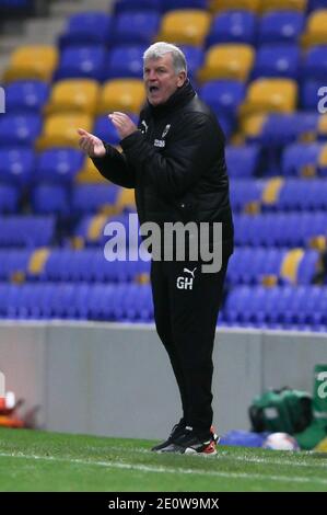 Londra, Regno Unito. 02 gennaio 2021. Il 2 gennaio 2021, il manager di AFC Wimbledon Glyn Hodges durante la partita EFL Sky Bet League 1 tra AFC Wimbledon e Lincoln a Plough Lane, Londra, Inghilterra. Foto di Ken Sparks. Solo per uso editoriale, è richiesta una licenza per uso commerciale. Nessun utilizzo nelle scommesse, nei giochi o nelle pubblicazioni di un singolo club/campionato/giocatore. Credit: UK Sports Pics Ltd/Alamy Live News Foto Stock