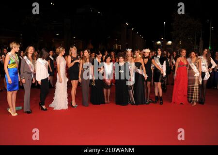 Eleonora Pedron, Caterina Murino, attrice italiana Gina Lollobrigida, Giusy Buscemi (Miss Italia 2012), Federica Moro partecipa al Red Carpet di Miss Italia nell'ambito del 7° Festival del Cinema di Roma all'Auditorium Parco della Musica di Roma, il 16 novembre 2012. Foto di Aurore Marechal/ABACAPRESS.COM Foto Stock