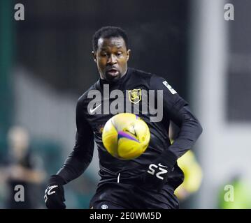 Easter Road Stadium Edimburgo. Scotland.UK 2 gennaio 21 Scottish Premiership match Hibernian vs Livingston . Efe Armbrose Livingston. Credit: eric mcowat/Alamy Live News Foto Stock