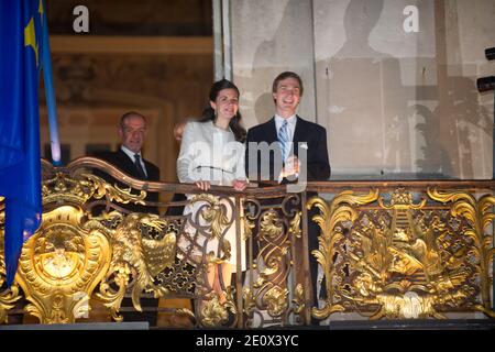 L'arciduca Christoph d'Austria e Adelaide Drape-Frisch arrivano alla cerimonia di matrimonio civile presso il municipio di Nancy, in Francia, il 28 dicembre 2012. Foto di ABACAPRESS.COM Foto Stock