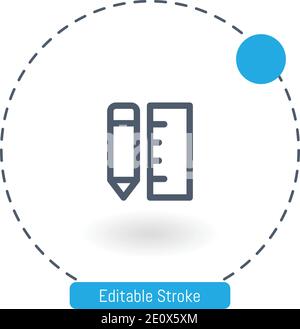 icona del vettore di misurazione icone del contorno del tratto modificabili per il web e. cellulare Illustrazione Vettoriale