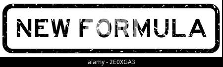 Grunge nero nuova formula parola gomma quadrata guarnizione stampigliare su sfondo bianco Illustrazione Vettoriale
