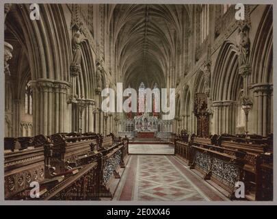 Lichfield Cathedral, Coro Est Foto Stock