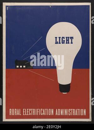 Luce - Amministrazione dell'elettrificazione rurale - Beall. Foto Stock
