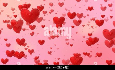 Cuore e fondo d'amore , concetto di cuore volante, segno e simbolo d'amore , Mostra il tuo amore per San Valentino, matrimonio, anniversario, o qualsiasi vacanza. Foto Stock