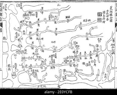 LIN Gheu vecchia mappa. Foto Stock