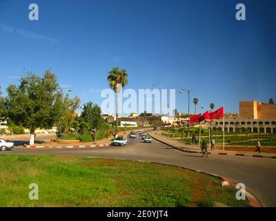 La vista sulla città vecchia di Meknes, Marocco Foto Stock