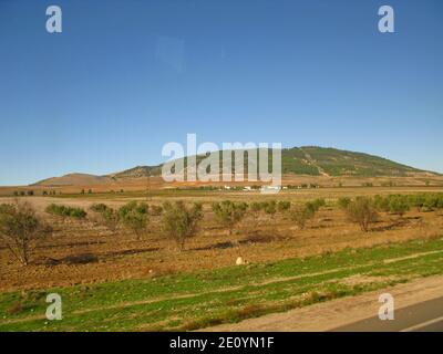 La vista panoramica delle montagne e delle valli del Marocco Foto Stock