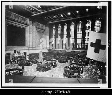Disseminato Piano di Stock Exchange dopo la sessione di mercato, New York City Foto Stock