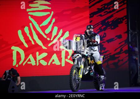 02 Quintanilla Pablo (chl), Husqvarna, Rockstar Energy Husqvarna Factory Racing, Moto, Bike, azione durante la Dakar 2021a / LM Foto Stock