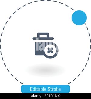icona elimina vettore icone del contorno del tratto modificabili per il web e. cellulare Illustrazione Vettoriale