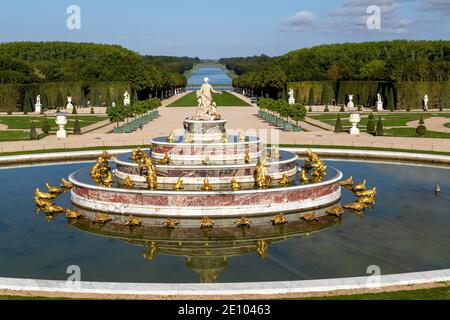 Latona Basin, Parterre de Latone, Château de Versailles, Versailles, dipartimento degli Yvelines, regione Île-de-France, Francia, Europa Foto Stock