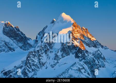 Piz Scerscen, 3971 m, Piz Roseg 3937 m, Grigioni, Svizzera, Europa Foto Stock