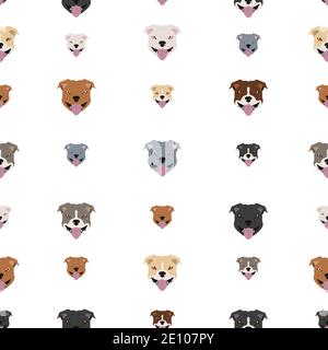 Modello senza giunture Staffordshire bull terrier. Set di caratteri Staffy. Illustrazione vettoriale Illustrazione Vettoriale