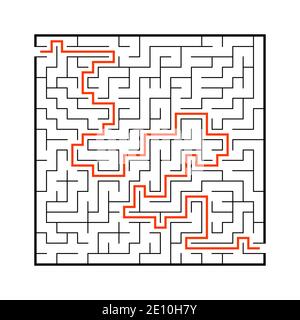 Labirinto astuto. Gioco educativo per bambini. Puzzle per bambini. Encoma labirinto. Trovare il percorso giusto. Illustrazione vettoriale. Illustrazione Vettoriale