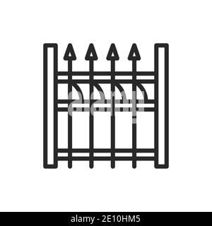 Icona della linea di colore di alluminio Fence. Pittogramma per pagina web, app mobile, promo. Illustrazione Vettoriale