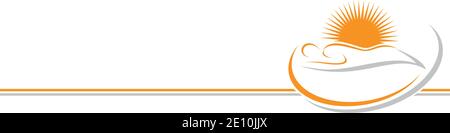 Persona e sole, salone abbronzatura, solarium, sfondo Illustrazione Vettoriale