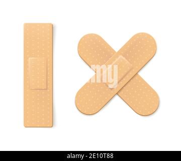 Illustrazione realistica del bendaggio dell'intonaco. Banda medica. Illustrazione vettoriale Illustrazione Vettoriale