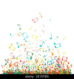 Sfondo musicale astratto con simboli di note a colori. Illustrazione vettoriale Illustrazione Vettoriale