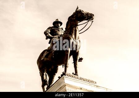 Il monumento di fronte al Campidoglio, una statua del generale Ulisse S. Grant su un cavallo. Washington DC Foto Stock