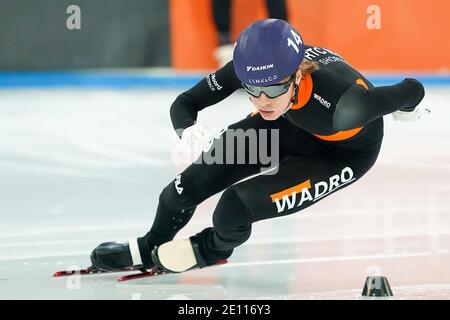 HEERENVEEN, PAESI BASSI - 3 GENNAIO: Jens van t Wout durante i Campionati nazionali olandesi Allround Shorttrack a Thialf Icerink il 3 gennaio 2 Foto Stock