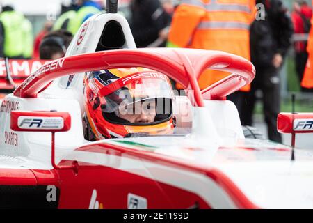 Vallelunga, Italia 6 dicembre 2020, weekend di gare Aci. Formula racing pilota auto regionale Oliver Rasmussen in cabina di pilotaggio Foto Stock