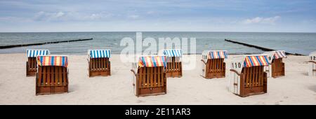 Spiaggia, Kühlungsborn, Mar Baltico, Meclemburgo-Pomerania occidentale, Germania, Europa Foto Stock