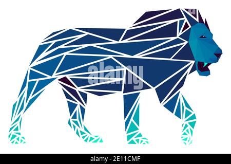 Leone vettoriale in stile poly basso Illustrazione Vettoriale